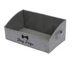 Geyecete - Grandi Trapezoidale Contenitori Giochi per Cani-cesta Giochi Cane-Scatola per Giocattoli o Snack per Cani,Pieghevole organizzatore di Abbigliamento e Accessori per Cane-Grigio Neve