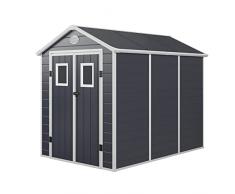 Casetta in Resina da Giardino Gardiun Zoe B 5,32 m² 190x280x226 cm con Pavimento Grigio Antracite