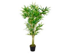 Spetebo - Pianta artificiale in vaso da 115 cm, bambù, pianta artificiale decorativa da interni