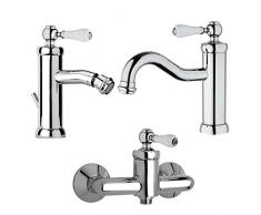 Yellowshop - Set Miscelatori lavabo e bidet con piletta ed esterno doccia Jacuzzi mod. Tosca