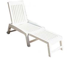 DIMAPLAST Lettino Chaise Longue in Resina RICHIUDIBILE Bianco MOD. ORFEO Giardino Prendisole 000700