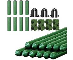 Eyerayo - Bastoni da giardino con tubo di collegamento dritto, fibbie universali in plastica, clip di collegamento tipo A per pomodori, recinzioni, tralicci, fagioli, uva