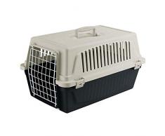 Ferplast Trasportino Rigido per Cani Piccola Taglia e Gatti Atlas 20 El, Box per Trasporto di Animali, Plastica Robusta, Porta in Acciaio Plasticato, Griglie per LAerazione, 37 X 58 X H 32 cm Nero