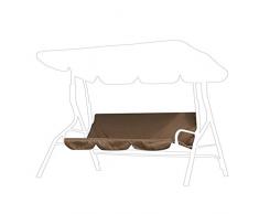 Jenngaoo Fodera per Cuscino Altalena da Patio, Amaca Altalena Impermeabile Fodera per Cuscino 3 posti Fodera per Cuscino Panca Protezione per Sedia per Cortile Giardino Esterno - 150x50x10cm(Marrone)