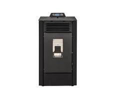 STUFE A PELLET ITALIA - California 10Kw - Stufa ad Aria Ventilata, Efficienza 90%, Scalda 80m², Autonomia 20H, 5 Velocità e Potenze, Programmabile, Garanzia 24 Mesi, NERO