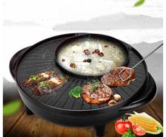 TQ-Fornello Elettrico All-In-One Multifunzione Arrosto Di Una Pentola Fornello Elettrico Sun And Moon God Pot Hot Pot Household Barbecue Pot-BIACK