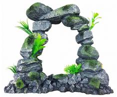 takestop® PARETE ARCO ROCCIOSA 28x13x25cm GIARDINO SOTTOMARINO ORNAMENTO PER ACQUARIO DECORAZIONI ARREDO PIETRA PER BOLLE