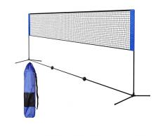 Best Sporting Rete da pallavolo per esterni, 4 in 1, rete da badminton, rete da giardino, regolabile in altezza da 90 a 220 cm, altezza 2 m, per badminton, tennis e calcio