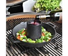 BBQ-Toro - Rostiera per Pollo in ghisa, Ø 28 cm, Ø 7 cm, a Cono per Aroma e Pollo, per Grill e Forno, con Cono Aroma e Vassoio di Raccolta