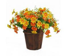 LPxdywlk 1 Mazzo di 28 Fiori Artificiali Fiori Finti Simpatico Crisantemo Famiglia Decorazione del Giardino di Nozze Tramonto