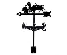 YDYDM Banderuola in Metallo Strega Segnavento con Tetto Decorazione da Giardino Indicatore di Direzione del Vento con Accessori di Montaggio,Style 3