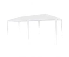 vidaXL Tendone per Feste in PE Acciaio Bianco Gazebo Eventi Tenda Giardino