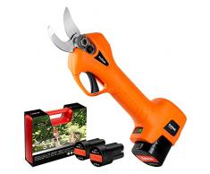 Kebtek Forbici Potatura Elettriche 25mm Professionali Cesoia Elettrica per Potatura con 2 2Ah batteria per potatura Giardinaggio Ulivi Albero da frutta