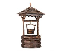 Blumfeldt Loreley - Pozzo da Giardino, Pozzo Decorativo, Altezza 125 cm, Legno dAbete, Resistente alle Intemperie, Effetto Invecchiamento Artificiale, Marrone