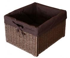 KMH®, pratico cestino contenitore in rattan di Look (marrone con fodera interna) (# 204049)