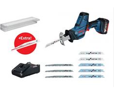 Bosch Professional Sistema 18V Sega Universale A Batteria GSA 18V-LI C, 1 Batteria 5.0 Ah GBA 18V, Caricabatterie Rapido GAL 18V-40, 10 Lama Sega Universale, L-BOXX 136, Amazon Exclusive Set