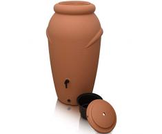 Yourcasa Serbatoio Acqua 210 litri [design anfore] in plastica resistente al gelo – Cisterna acqua piovana con rubinetto – Serbatoio acqua piovana giardino - raccolta acqua piovana (terracotta)