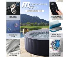 Miweba MSpa idromassaggio Gonfiabile per Esterni - 6 Persone - 132 ugelli - 204 x 70 cm - Testato Tüv GS - Silver Cloud D-SC06 - 930 Litri