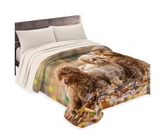 Tata Home Trapunta Invernale Piazza e Mezza 220x260 cm Imbottita 400 gr/mq Piumone Pesante in Stampa Digitale Animali Cani Made in Italy Mod.Barboncini