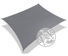VOUNOT Tenda da Sole per Esterno, 2.5x3 m Vela Ombreggiante Rettangolare con Kit di Fissaggio, Tenda a Vela, Traspirante HDPE Protezione UV, per Giardino, Balcone, Terrazza, Grigio