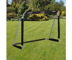 Relaxdays Porta Calcio Giocattolo, Rete per Bambini & Adulti, Piccole per Giardino, HLP: 110x150x75cm, Grigio/Nero