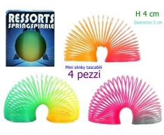 EVRYLON Piccola molla a spirale gioco per bambini 4 pezzi colori a sorpresa