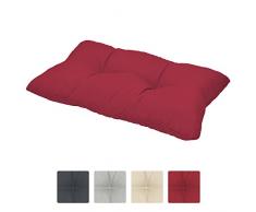 Beautissu Cuscino Lounge da Esterno XLuna - Comoda spalliera 60x40x12cm - per mobili e Arredamento da Giardino - Rosso