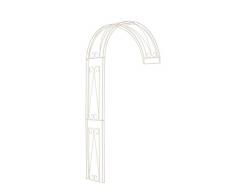 CLP Semiarco Piante Rampicanti Riccardo - Sostegno Piante con Fissaggio alla Parete I Supporto Piante Esterno in Ferro Robusto, Arco Fiori a Muro, H 258cm Crema Antico 160 x 40 x 258 cm