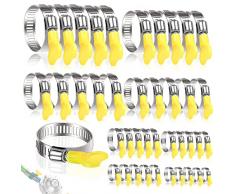 XSHAO 40 fascette stringitubo in acciaio inox, 8-44 mm, morsetto regolabile con dado ad ala per tubo piscina, tubo del gas, lavatrice, impianto di filtraggio a sabbia e tubo da giardino (8 misure)