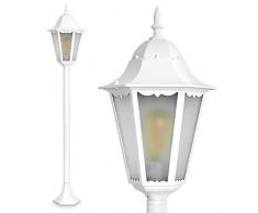 Lampioncino da Esterno Design Classico Modello Hong Kong Frost- Lampione in alluminio pressofuso Paralumi in Vetro Opaco-Illuminazione per Giardino e Vialetto