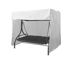 Telo di copertura per altalena Hollywood, grigio per dondolo da giardino, copertura protettiva per sedie rettangolari, tavoli da giardino e mobili, 160 x 120 x 170 cm, Colore: argento,