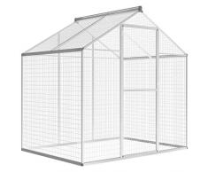 vidaXL Voliera da Giardino Alluminio Uccelli Polli Pollaio Gabbia da Esterni