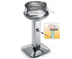 PEBSHOP Barbecue in Acciaio Inox con Colonna Ø CM. 44 - H. CM. 89
