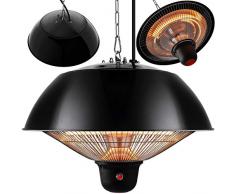 KESSER® Riscaldatore da soffitto Fungo riscaldante Stufa Riscaldatore da Esterno Riscaldatore a infrarossi con Telecomando, 1500W Nero