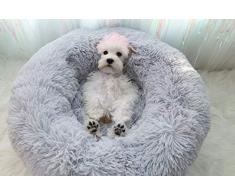 Cuccia di Lusso a Forma di Ciambella,cuccia per gatti e cani di piccola e media, rotondo o ovale donut Nesting cave Bed Pet gatto letto