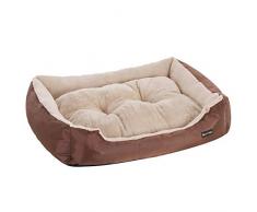 FEANDREA Cuccia Letto per Cani Reversibile, 85 x 65 x 21 cm, Marrone PGW04Z