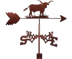 WENCY Bull Weathervane Banderuola in metallo soffiato dal vento con indicatore di direzione del vento, staffa in metallo for esterni Banderuola segnavento, strumento di misurazione Decorazione del cor