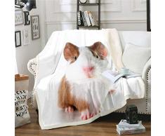 Coperta in pile per ragazze e ragazzi con motivo ondulato sherpa, coperta decorativa per animali domestici in 3D a tema animale, 76,2 x 101,6 cm