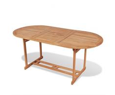 Festnight Tavolo da Pranzo da Esterno da Giardino in Legno di Teak