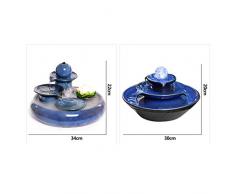 Fontana Zen Feng Shui/Fontanella da Interni Fontana da tavolino dell'umidificatore dell'acquario Creativo della Fontana dei Mestieri Domestici ceramici Fontane Decorative (Color : D)