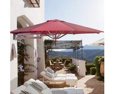 ZLI Ombrellone da Esterno Ombrellone a Parete, Ombrello a Sbalzo Allaperto Resistente UV Protettivo per Il Parasole del Balcone del Giardino, Rosso Vino (Size : 220×60cm(7.2×2.2ft))