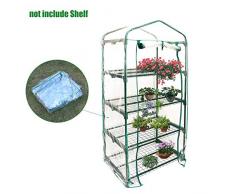 Serra da giardino, mini serra da giardino, a 3/4 piani, trasparente, terrazza, balcone, protezione per piante, impermeabile e resistente al vento (senza telaio in ferro)