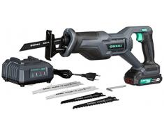 Marchio Amazon - Denali by SKIL kit seghetto elettrico da 18V (20V max), include una batteria da 2.0Ah e caricabatteria, Blu