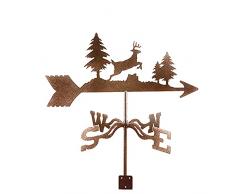Banderuola Cervo Che Salta Forma Wind Vane Indicatore di Direzione del Vento Segnavento Weathervane Acciaio Inossidabile per Gazebo da Giardino Allaperto 35 * 50 CM