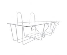 Happyyami Mensola di Ferro Cesto Appeso Fiore Cremagliera Ringhiera in Metallo Vasi Fioriera Basamento di Fiore Balcone Fiore Pentola Titolare Mensola per Patio Portico Ringhiera Recinzione