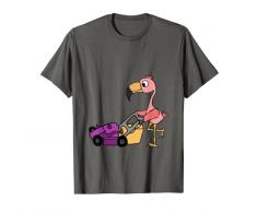 Smilemoretees Divertente Fenicottero Rosa Spinta Tosaerba Maglietta