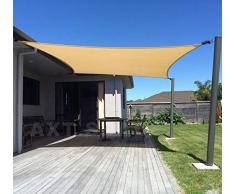 AXT SHADE Tenda a Vela Ombreggiante Rettangolare 3x4m Tenda da Sole Traspirante e Protezione Raggi UV per Esterno Terrazza Giardino-Sabbia