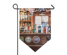 MONTOJ, bancone da Bar con Bandiera Verticale per la casa e Il Giardino, a Doppio Lato, Decorazione per Esterni, Poliestere, 1, 12x18.5in