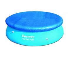 Bestway 38921 Fast Set Copertura per Piscina, Rotonda, 244 cm, 58032, azzurro