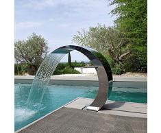 Muxing Fontana per piscina – in acciaio inox, cascata, piscina, cascata, fontana per doccia in piscina in estate, piccolo laghetto decorativo in giardino, festa (40 x 20 x 20 cm)